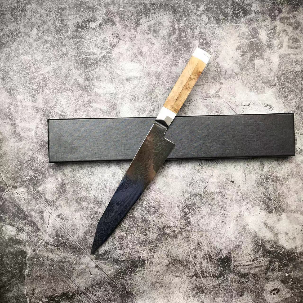 Chef Knife 67 Layers Damascus Steel VG10 Blade Cleaver Slicing Kiritsuke Gyutou Japanese Kitchen Knife Cooking Tools Wood Handle 20cm Blade