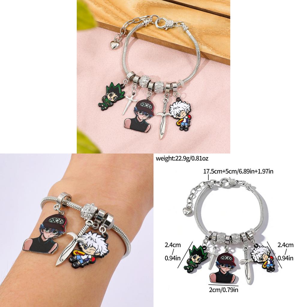 Hunterhunter Cartoon Charm-Armband mit Zinklegierung Schmuck für Männer und Frauen