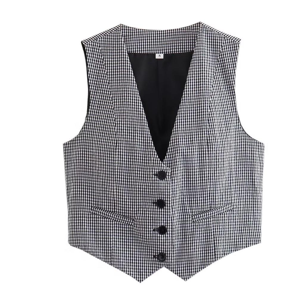 Loose Solid Womens Color Formal Vest Deep V Neck Singlebreasted Sleeveless Cardigan Ol Commute Office