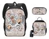 Backpack Fashion Polyester Student Schoolbag Oxford Cloth Cartoon Children'S Backpack Satchel Pencil Case Set