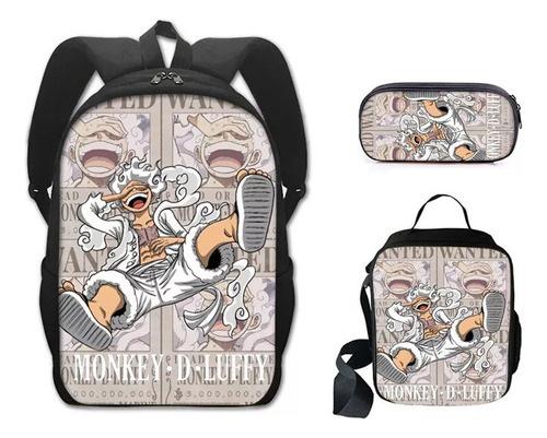 Backpack Fashion Polyester Student Schoolbag Oxford Cloth Cartoon Children'S Backpack Satchel Pencil Case Set