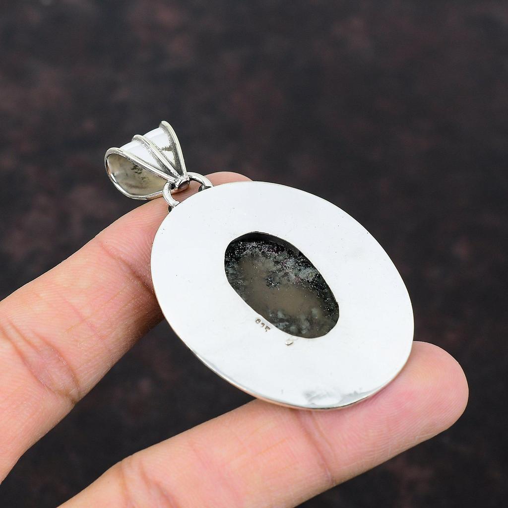 Eudialyte Pendant Original Gemstone Jewelry 925 Sterling Silver Pendant Vintage Pendant Silver Jewelry Gift For Him Handmade Antique Pendant