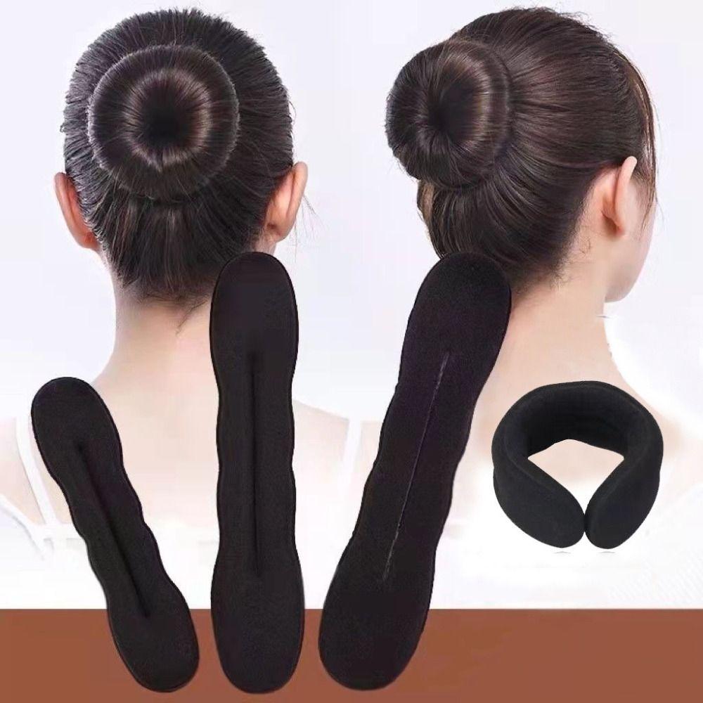 2 PCS Multifunctional Hair Bun Maker Twist Sponge Plastic Loop Hairpin Donut Bun Curler Women Girl