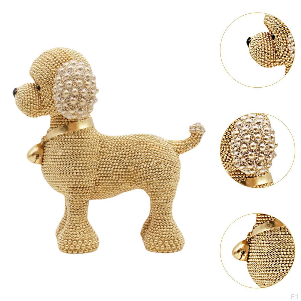Beaded Canine Resin Sculpture for Home Office Decor