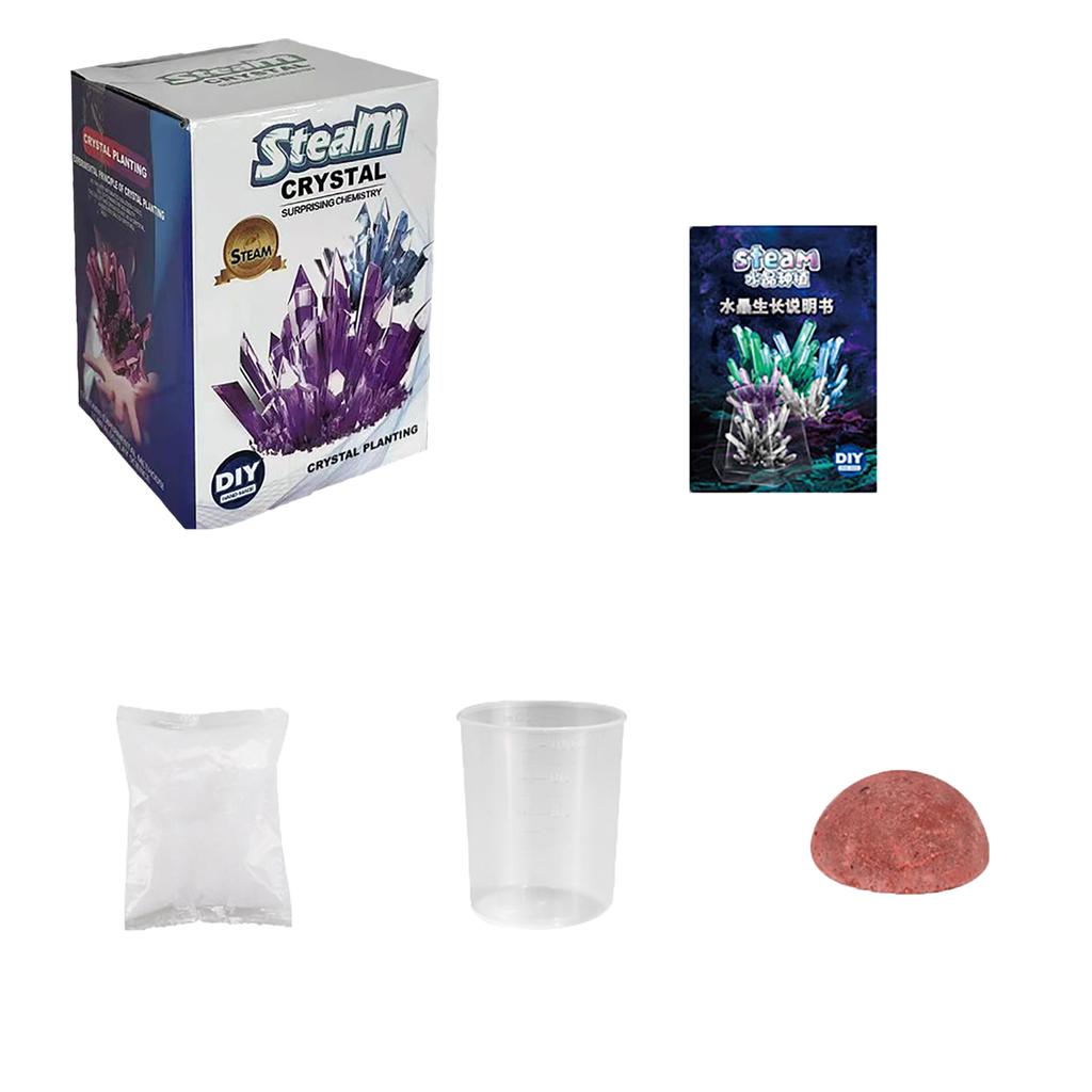 Kit d'Expérience Scientifique DIY de Plantation de Cristaux, Communication Ludique Parent-Enfant, Expérience Chimique, Principe de Cristallisation