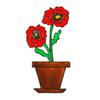 20x30cm Living Room Decals Wallpaper Window Sill Decor Red Flower Pot Stickers Wall Stickers Window Glass Decoration Home Decor