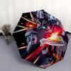 1pc Mechanical Warrior Auto-Open Close Outdoor Umbrella - Portable 3-Fold Design with 8-Rib Iron Frame, Perfect for Fans, Travelers, Daily Use, a