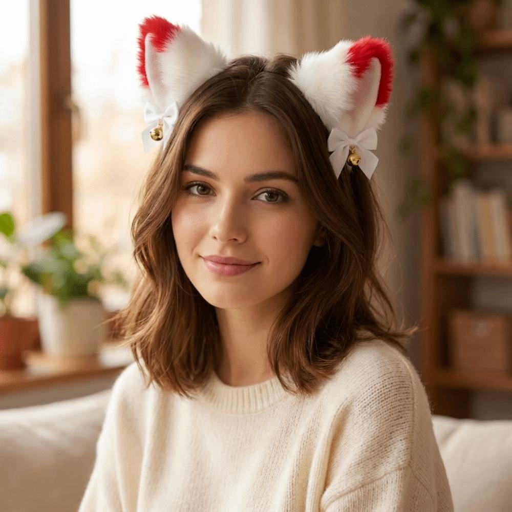 Realistic Plush Cat Ears Headband Furry Cosplay Hair Hoop Anime Headband Daily Wear