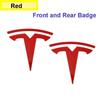 2 Pieces of Zinc Alloy Car Front Hood Emblem Sticker Design Replacement For Tesla Model 3 Y Car Rear Trunk Emblem Accessory