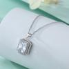 Bague Ringen Rectangular Momulberry Stone Pendant European And American Fashion 925 Sterling Silver Square Diamond Necklace Girls Clavicle Chain