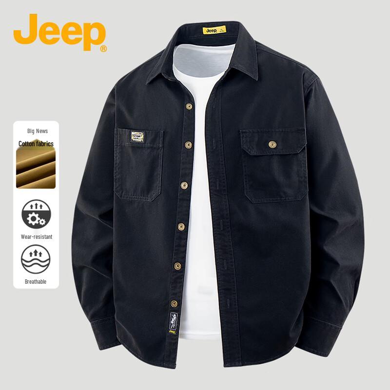 JEEP Men s Japanese Style Workwear Long Sleeve Shirt 3XL