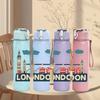 1PC London Tower Bridge Scene 750ml Color Plastic Sports Water Bottle Leakproof Flip Straw Lid For Sports Office Home Use