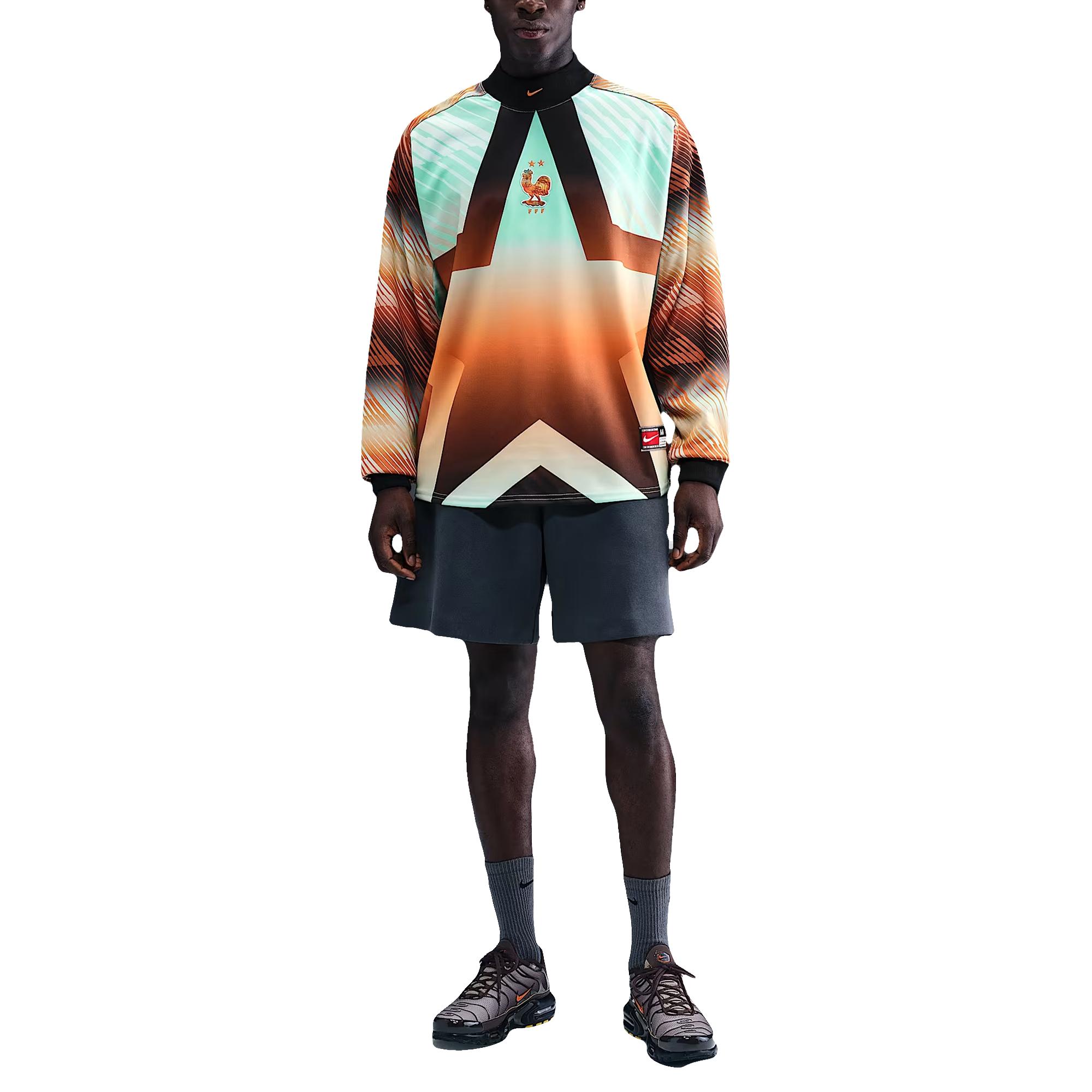 Nike FW25 France National Team Goalkeeper Pullover Loose Fit Long Sleeve Football T-Shirt Men tops IO0794-010 L