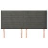 3119781 vidaXL Tête de lit avec oreilles Gris foncé 183x16x118-128 cm Velours