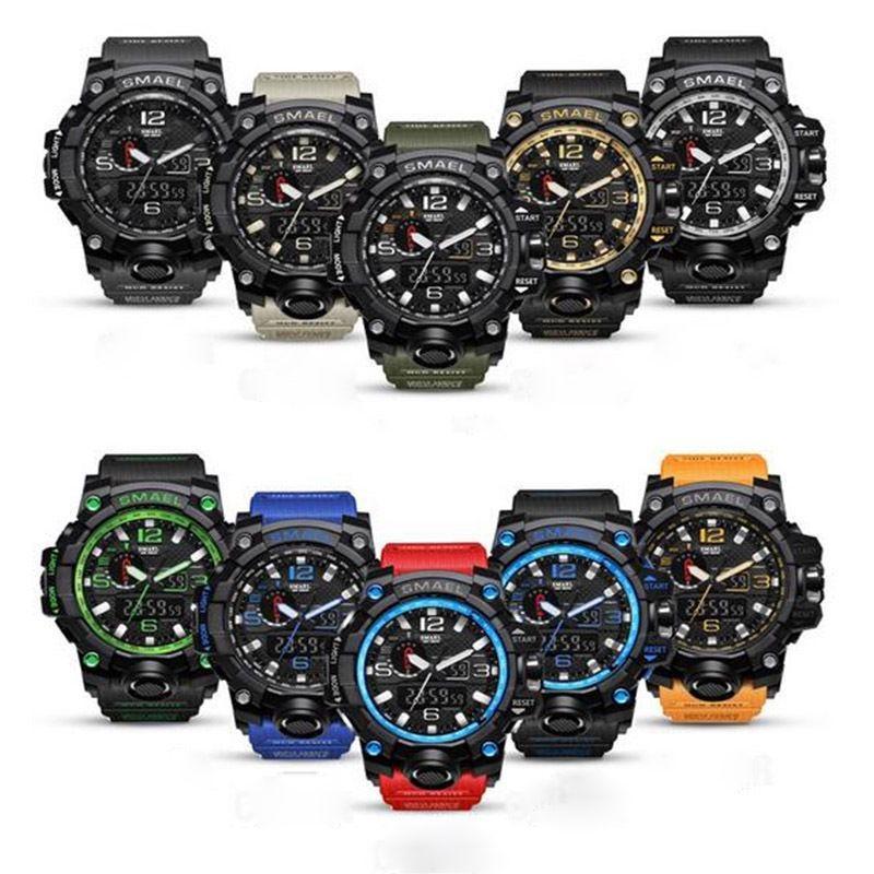 Rugged Smael Men's Military Watch Luminous Alarm Sport Wristwatch Durable 50m Waterproof