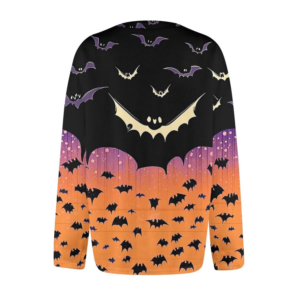 Women's Fashion Printed Long Sleeve Knitted Cardigan Button Down Jacket