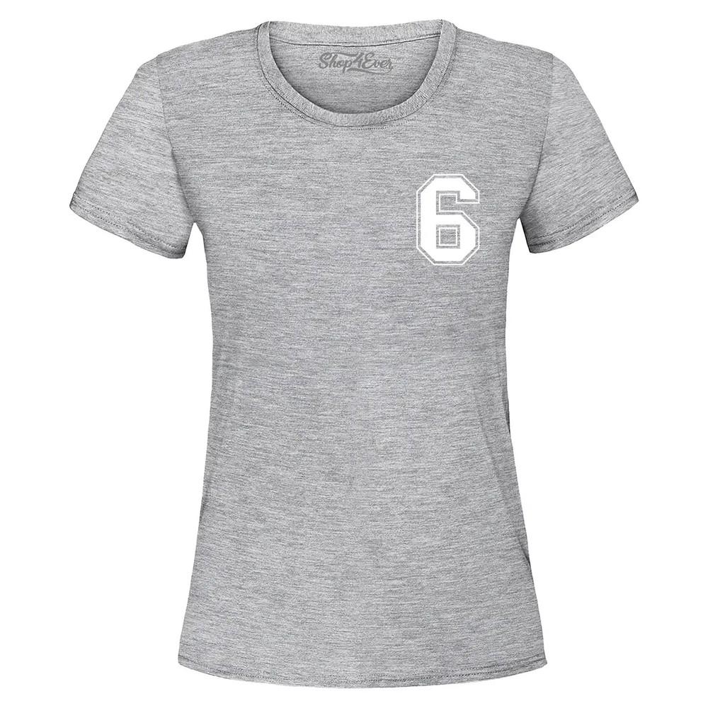 

6 Six Pocket Varsity Number Women s T-Shirt Funny Number Meme Shirt 2XL