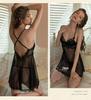 Yi Yue Trägerkleid Spitze Tiefer V Mesh Nachthemd 8473