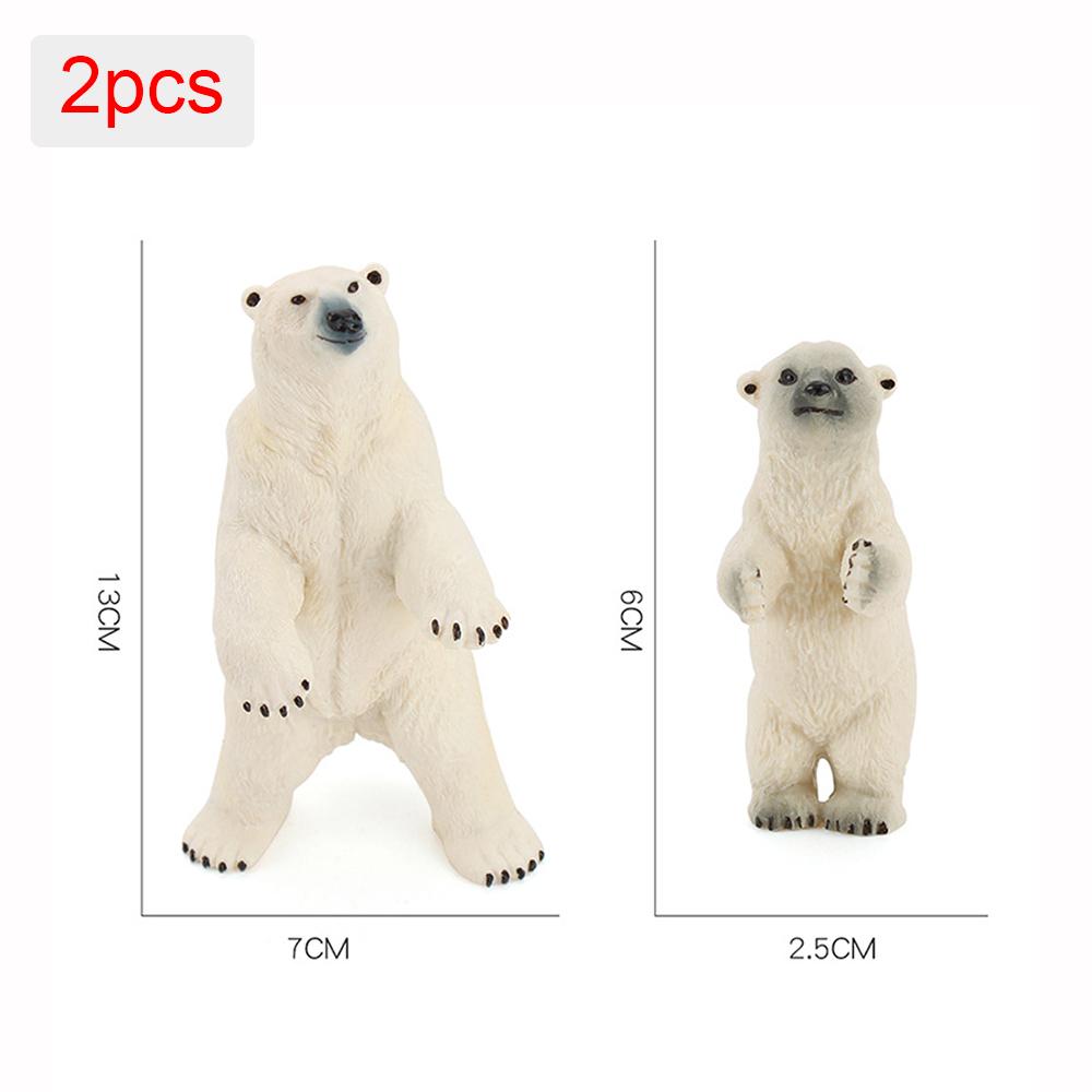 Simulation Polar Bear Figurines Kids Toys Gift Wild Animals Action Figure Cute Decorations Models White Bear Figures Collection