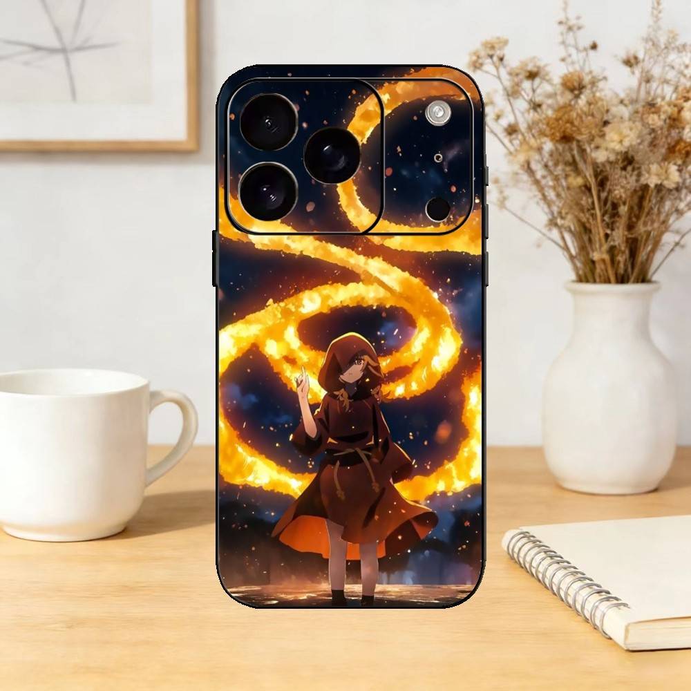 S-Silent Anime Secert W-Witch Phone Case For iPhone 17,16,15,14,13,12,11 Plus,Pro Max,SE4Soft Silicone Black Cover iPhone15promax