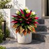 Realistic Artificial Ferns Fern Plant, Autumn Themed Faux Greenery Arrangement, UV Resistant Fake Sunroom Decoration Plants Leaves for Garden