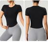 Women's Slim Fit Quick-Dry Yoga T-Shirt - Round Neck, Short Sleeve, High Stretch