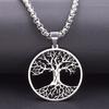 Long Chain Around Neck Necklaces For Women Men Accessories Stainless Steel Pendant Necklace Tree Of Life Charm Male Jewelry Gift