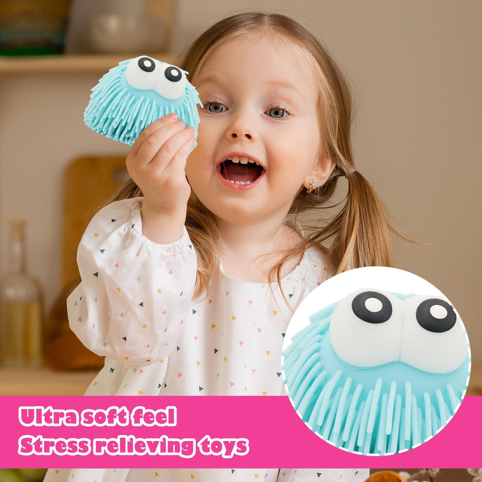 

Кукла для снятия стресса с большого шарика с длинными волосами и горячими глазами One Size небесно-голубой