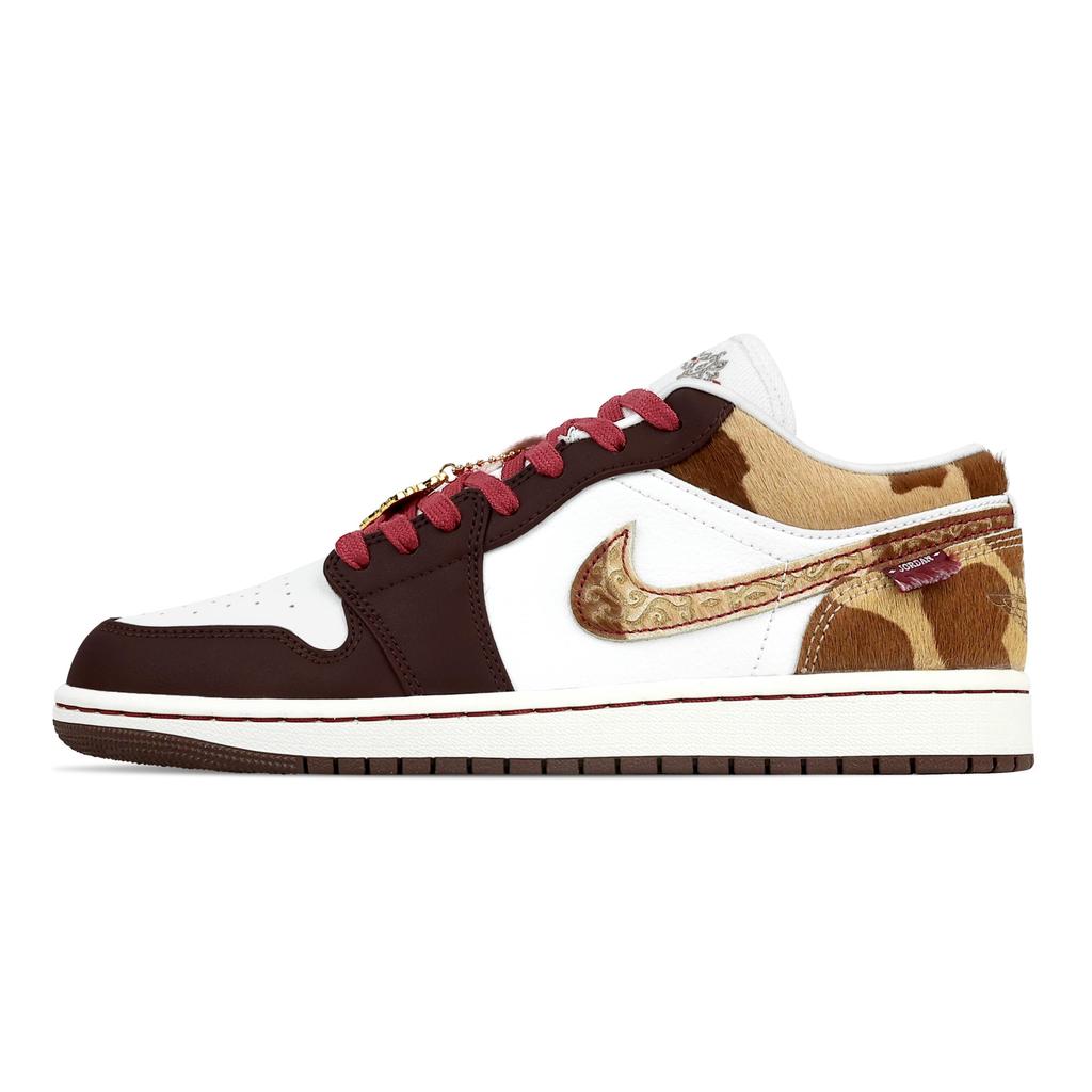 Jordan Air Jordan 1 Instant Wealth, Heart Box Abrasion Resistant Low top Vintage Basketball Shoes Men's Tan IQ5321-121(Team529--)