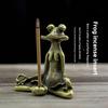 Retro Copperware Incense Socket Zen Frog Ornaments Solid Pure Copper Frog Tea Pet Incense Holder Ornaments