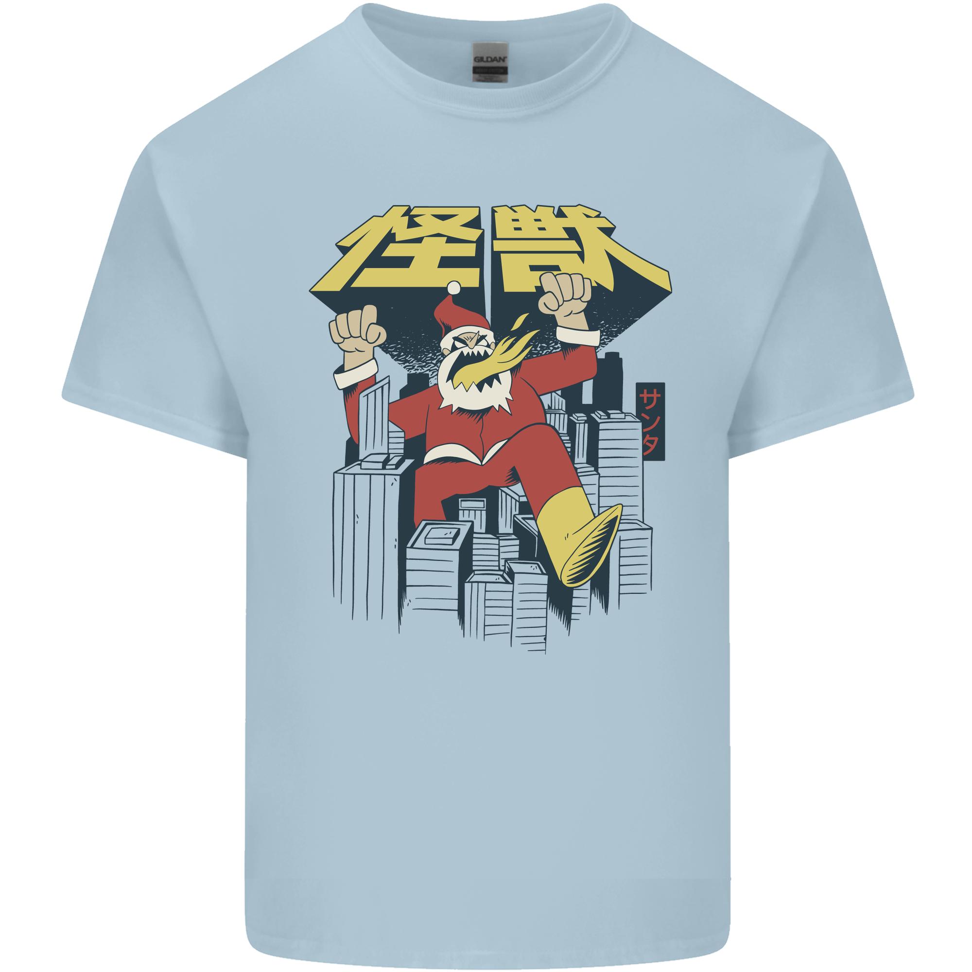Santa Monster Japanese Christmas Xmas Unisexs Light Cotton TShirt S