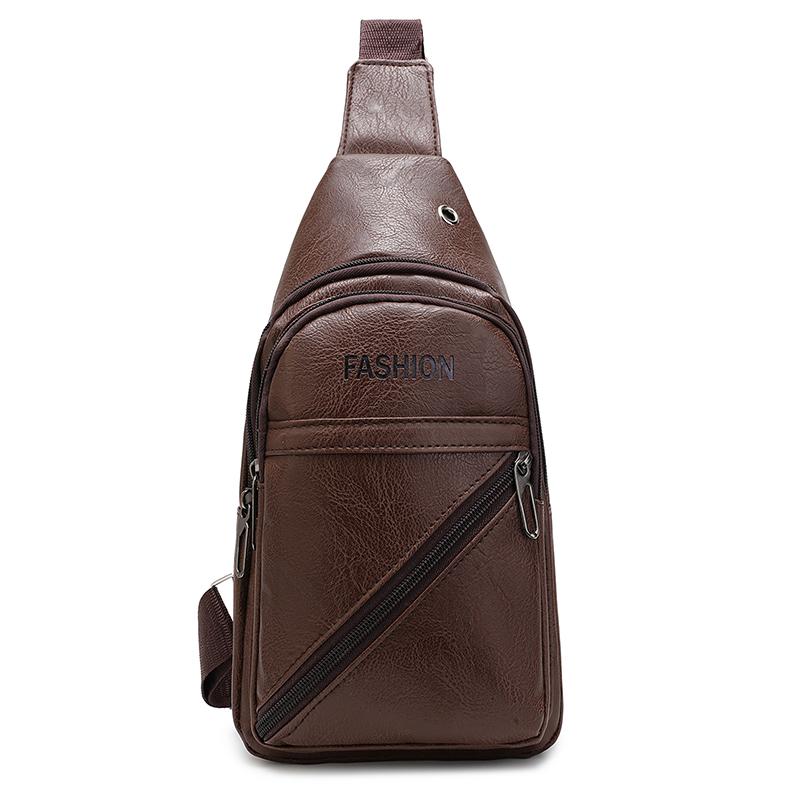 

Soft Leather Chest Bag Men s Outdoor Sports Shoulder Crossbody Bag