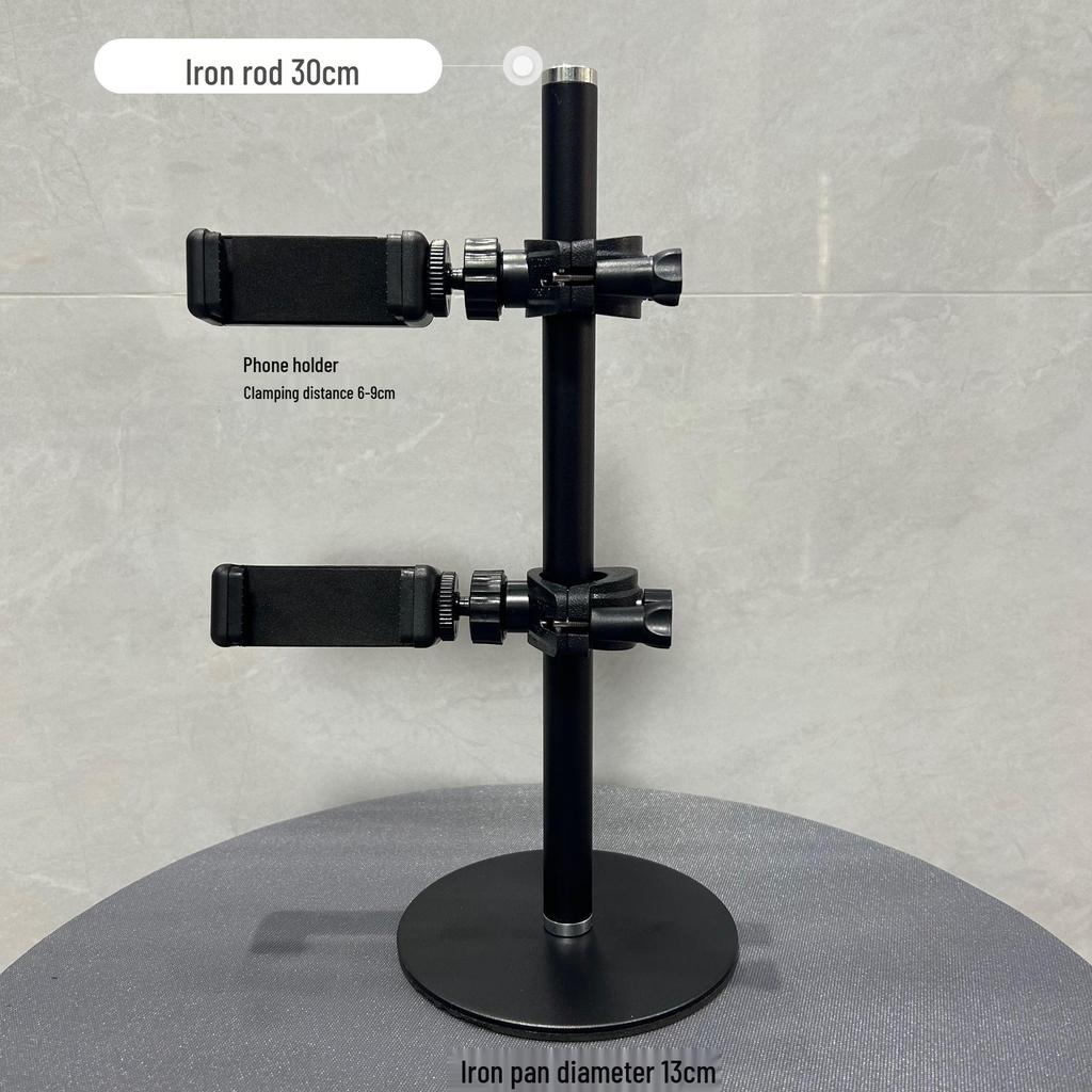 Dual Camera Live Broadcast Stand with Overhead Shooting for Universal Mirrors