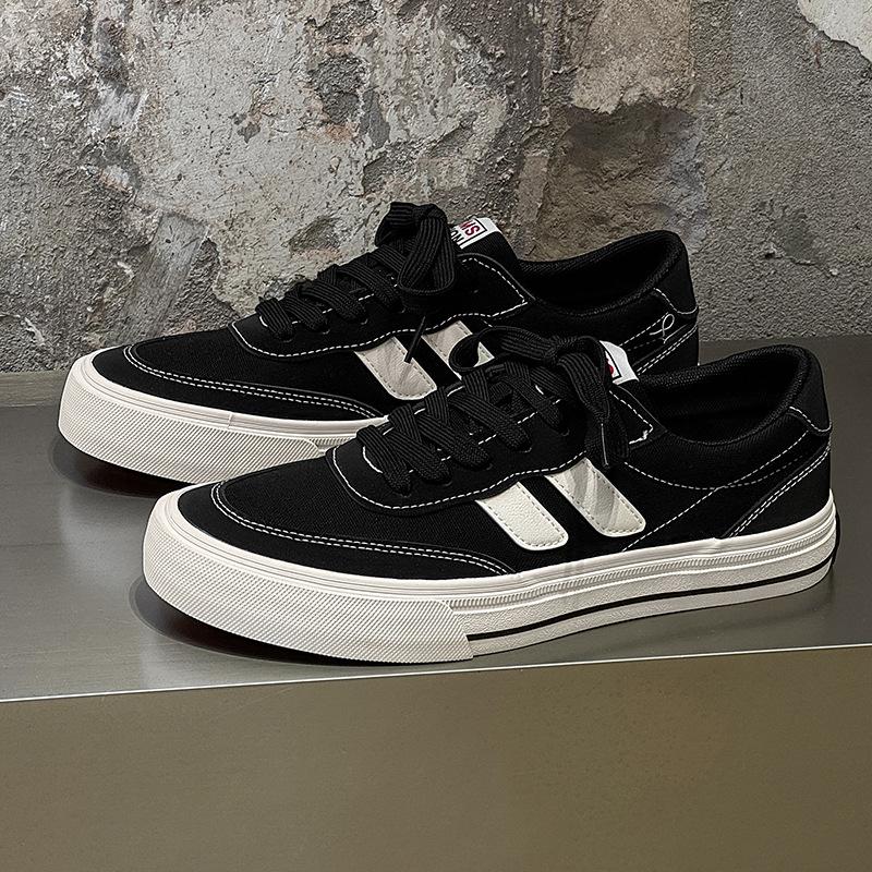 Men's Breathable Canvas Skate Shoes 2025 New Outdoor Fashion Comfort Flat Running Shoes Lace-Up Mens Tennis Shoes Zapatillas