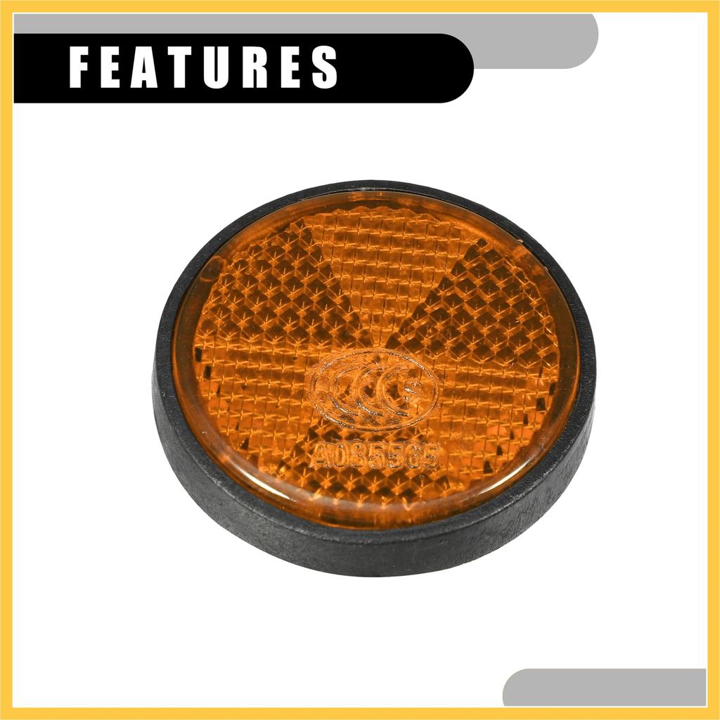 BULLSPANN Set of 4 1.73"x0.31" Universal Reflectors - Round Orange