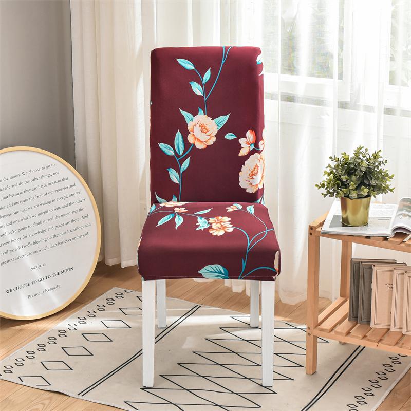 Printed Stretch Dinning Chair Cover Elastic Seat Chair Covers Office Chair Slipcovers Restaurant Banquet El Home Decoration