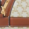 Celine Triomphe Classic Monogram Print Zipper Closure Canvas And Lambskin Round Bag Women Shoulder Bag White 10G342CAM-01TA