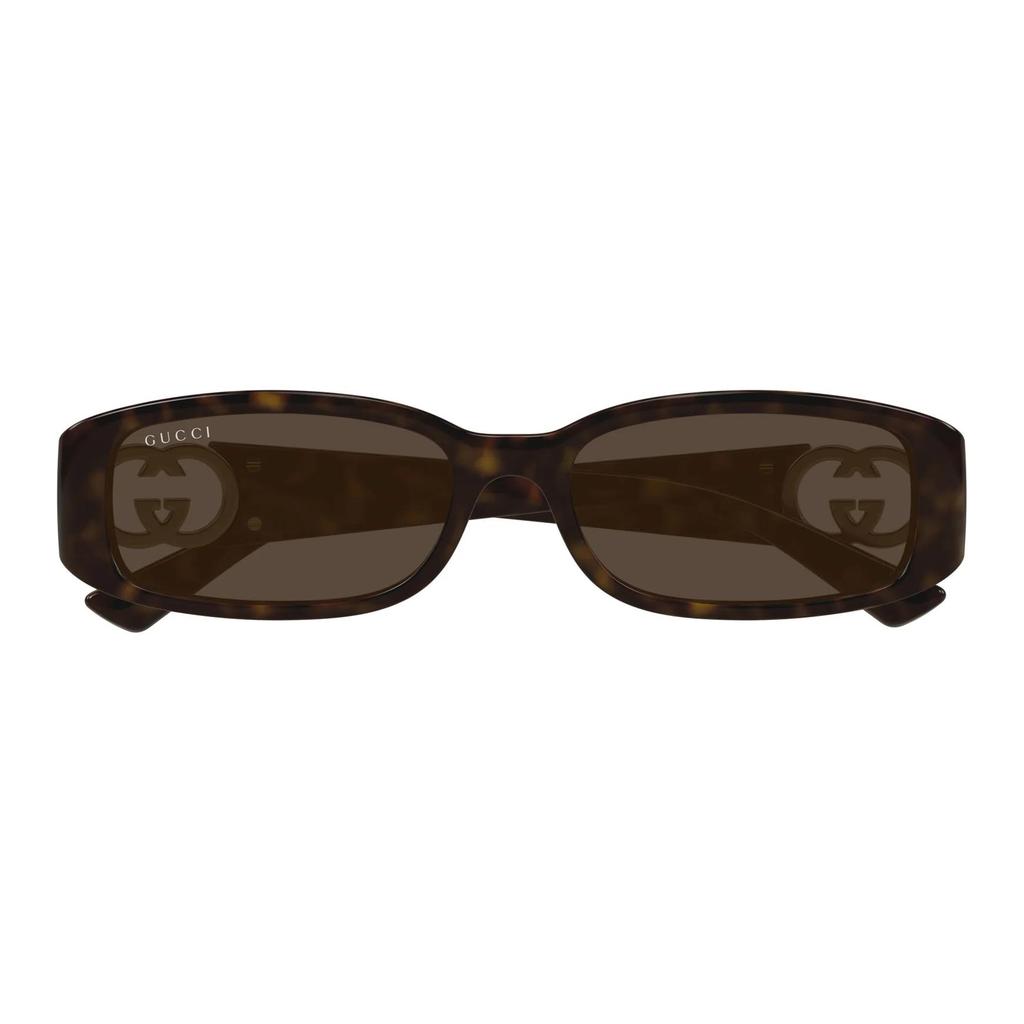 Gucci Hollow Logo Rectangular Sunglasses Women sunglasses Brown GG1661S002