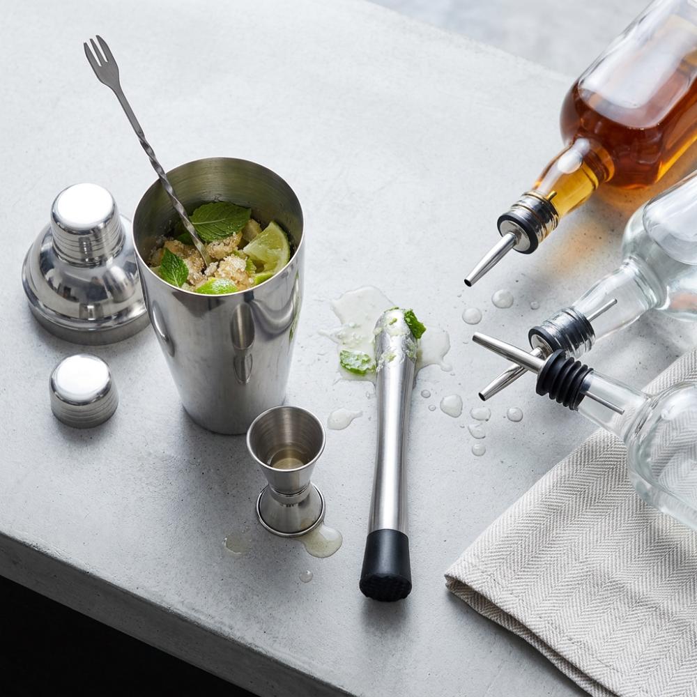 6 piece 750ml Cocktail Shaker Set Stainless Steel Drink Mixing Kit Practical Bartender Kit Bar