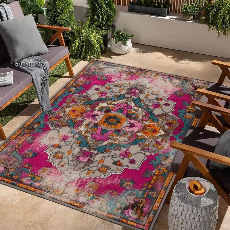 European Persian Style Living Room Carpet Non-slip Security Bedroom Mat for Kids Large Size Decorative Bathroom Kitchen Area Rug