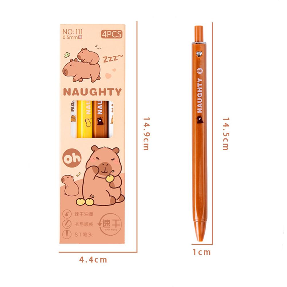 1 Box 4Piece Cute Kabipbala Animals Girls Boys Gel Pen Press Office Gift School Supplies Stationery Kawaii Funny Pens