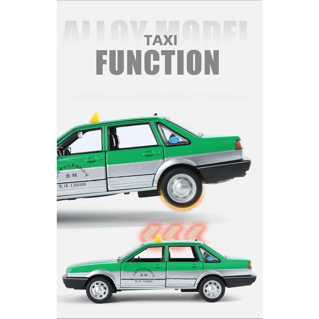 1/24 Santana Taxi Alloy Model Collection Living Room Car Decoration Toys Gifts