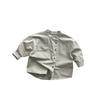 Kids Solid Cotton Long Sleeve Shirt Boys Girls Casual Children Clothing Top