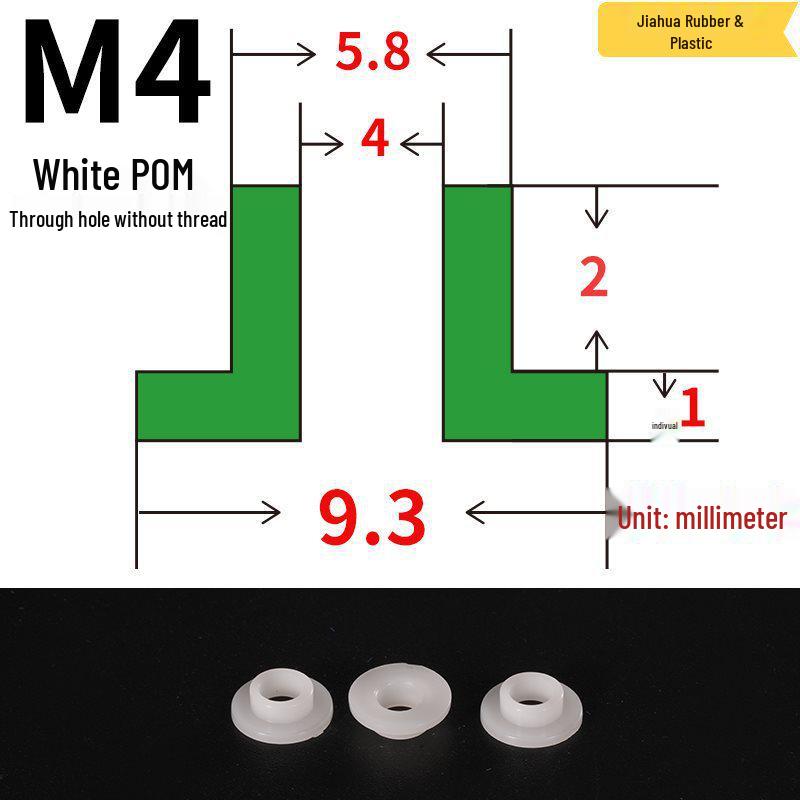 T-förmige Nylon-Dichtungsscheibe M3-M35 Gewinde Isolierabstandshalter