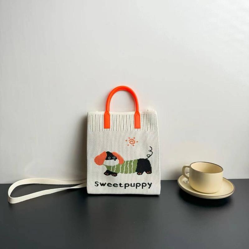 New Large-capacity Knitted Bag, High-end, Mobile Phone Bag, Niche Shoulder Messenger Bag, Cartoon Fashion Handbag.