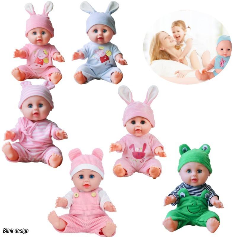 Q Dolls 30cm Reborn Baby Doll Blinking Girl Toy With Realistic Features