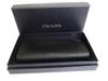 Authentic PRADA Saffiano Triangle Black Leather Bifold Long Flap Wallet #b088  Seller Refurbished