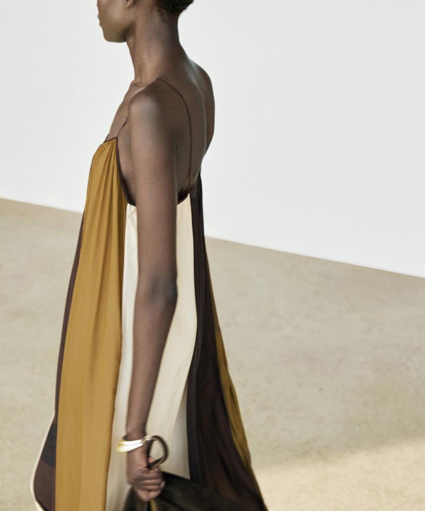 Masimodutti Fluid Strap Midi Dress
