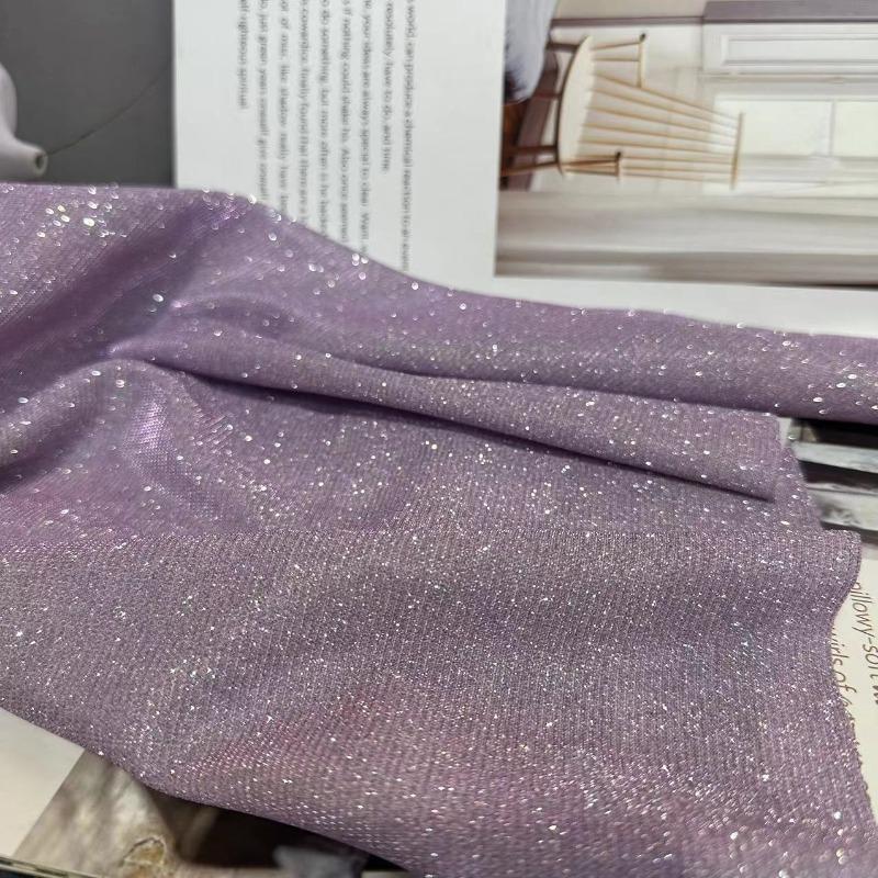 

Multi-Color Knitted Fabric Elastic Gradient Netting Fabric Sewing Evening Party Dress Performance Clothing Background Cloth 2yard