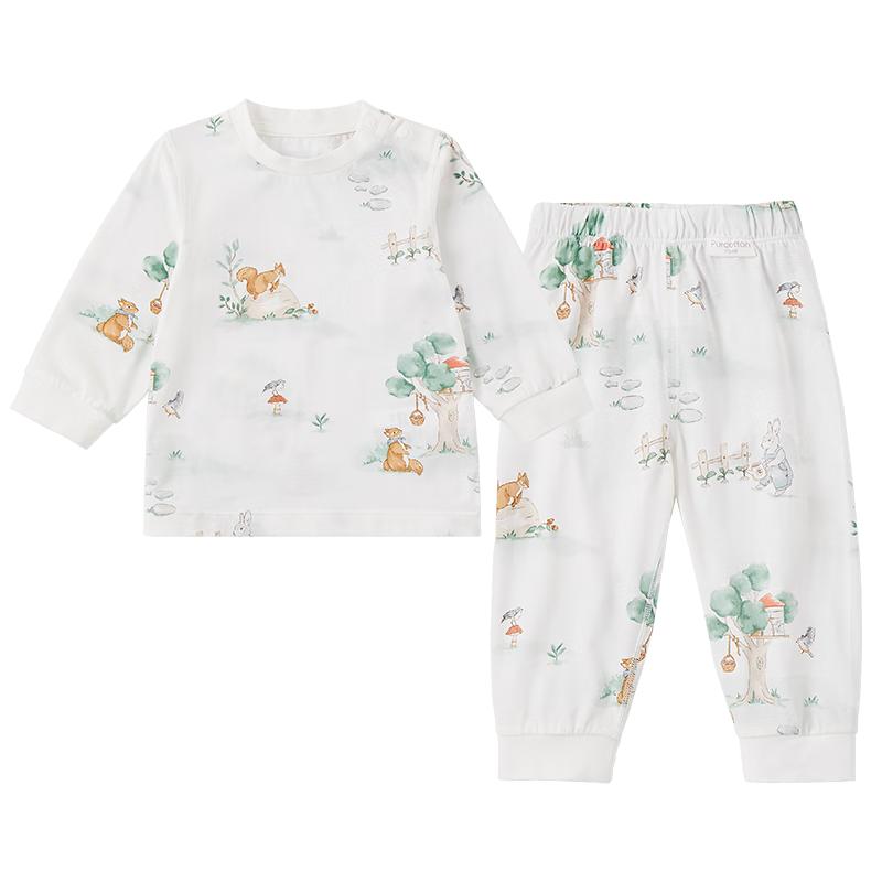 Pure Cotton Long-Sleeve Infant & Toddler Loungewear Set